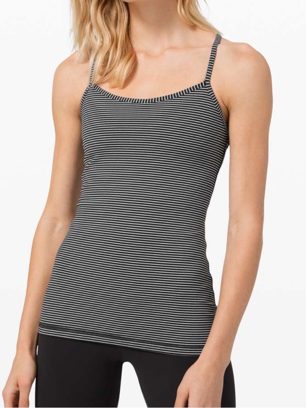 Lululemon Power Y Tank *Luon - Hype Stripe Black White